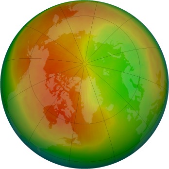 Arctic ozone map for 2003-03